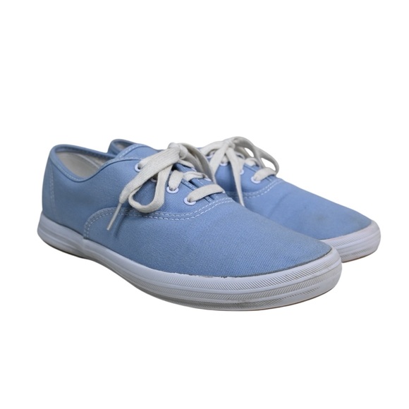 Keds Champion Women's 8.5 Canvas Lace Up Sneaker in Light Blue - Picture 1 of 9